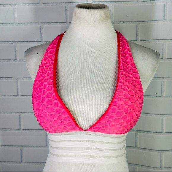 10/$25🦋 Resist Today Pink & White Banded High Impact Supportive Sports Bra - M - Picture 3 of 11